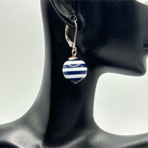Blue Striped Croft & Barrow Earrings
